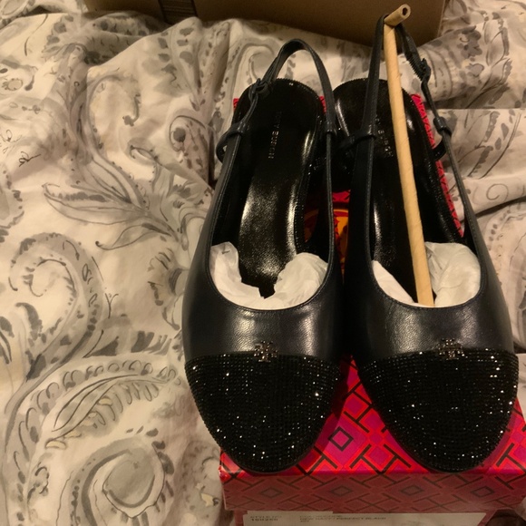 Tory  Burch Cap Toe pave Sling Back 45mm heels,BNIB,MSRP$298 I - Picture 7 of 10